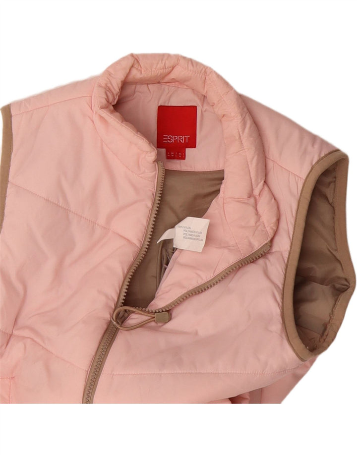 ESPRIT Womens Padded Gilet UK 14 Medium Pink Nylon Vintage Esprit and Second-Hand Esprit from Messina Hembry 