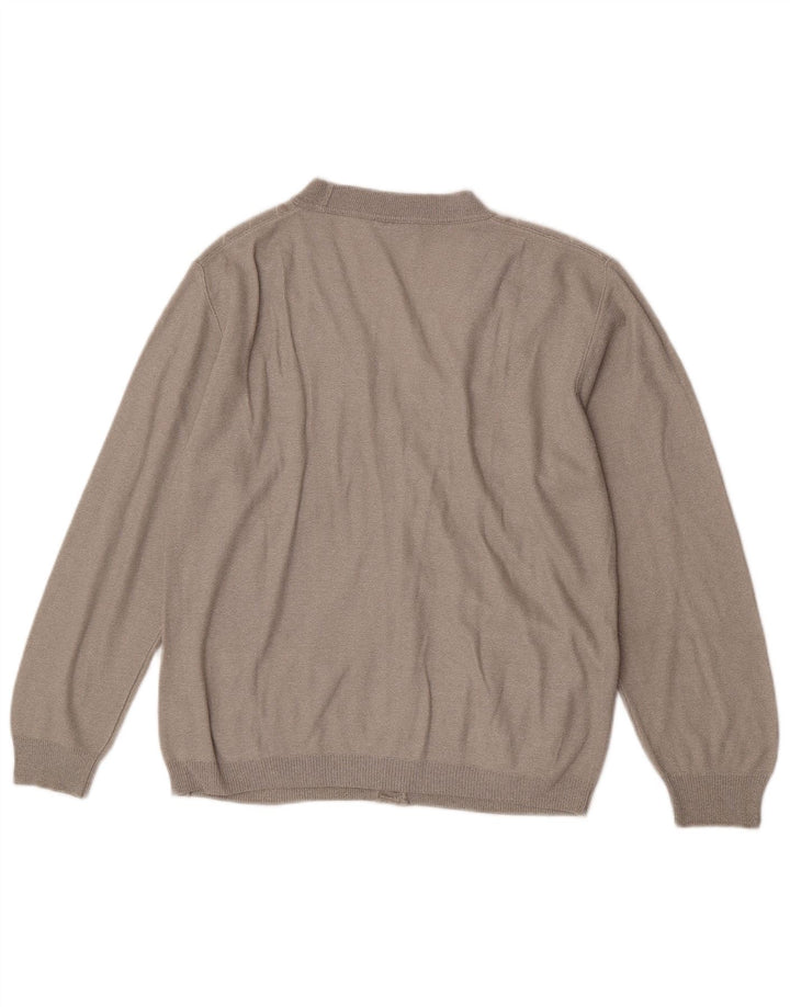 Enzo Goti Męski sweter rozpinany, mały, szary, akrylowy Chevron
