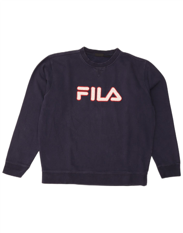 Męska bluza z grafiką Fila XL, granatowa, bawełniana