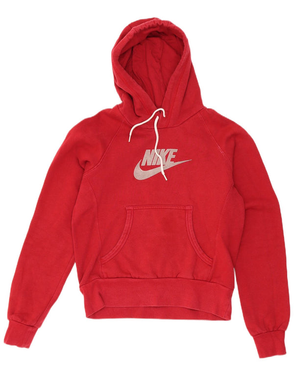 Damski sweter z kapturem Nike Graphic Crop UK 8/10, mały, czerwony, bawełniany