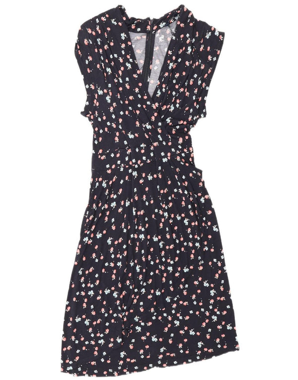 Damska sukienka o linii A French Connection UK 14 Średni granatowy kwiatowy wiskoza