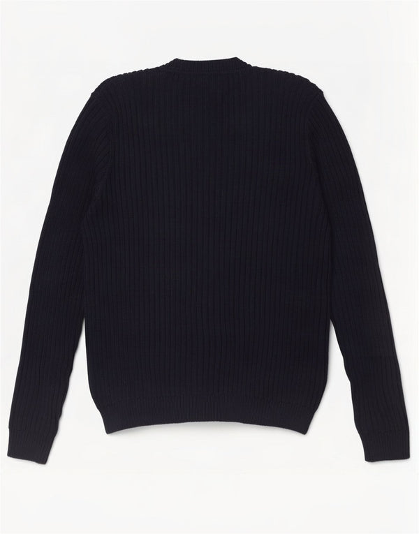Męski sweter Eddie Bauer o luźnym kroju z dekoltem w kształcie litery V, średni granatowy, bawełniany
