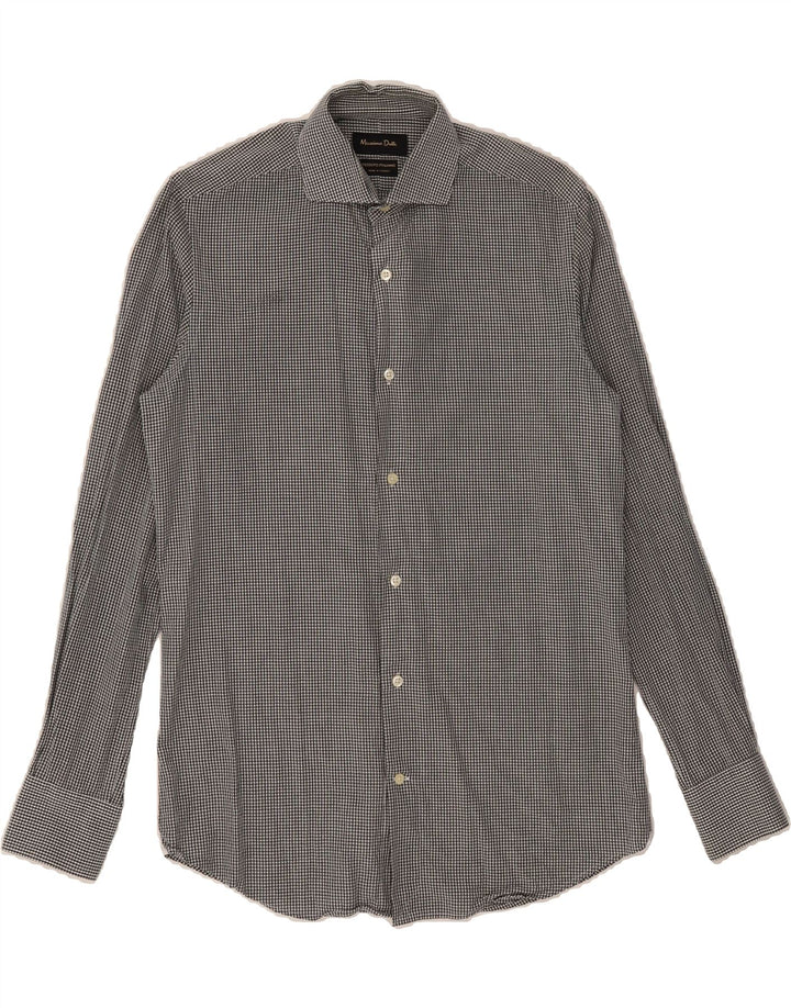 MASSIMO DUTTI Mens Shirt Size 15 38 Medium Black Gingham Cotton Vintage Massimo Dutti and Second-Hand Massimo Dutti from Messina Hembry 