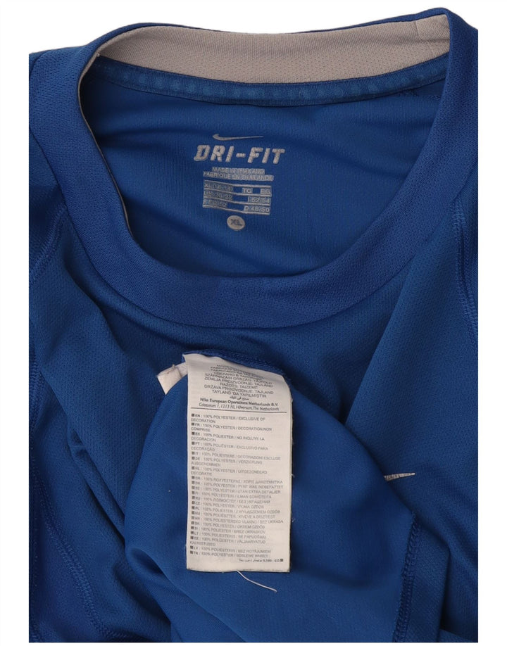 Damska koszulka Nike Dri Fit z długim rękawem, UK 20/22 XL, niebieski poliester