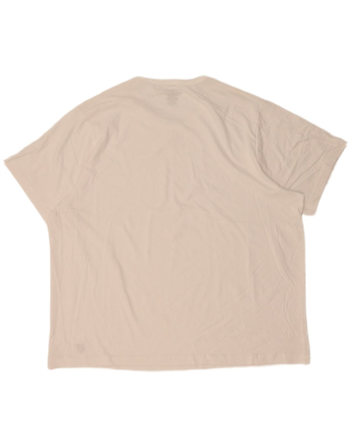 Lyle & Scott Męski T-shirt Top 4XL Biała Bawełna