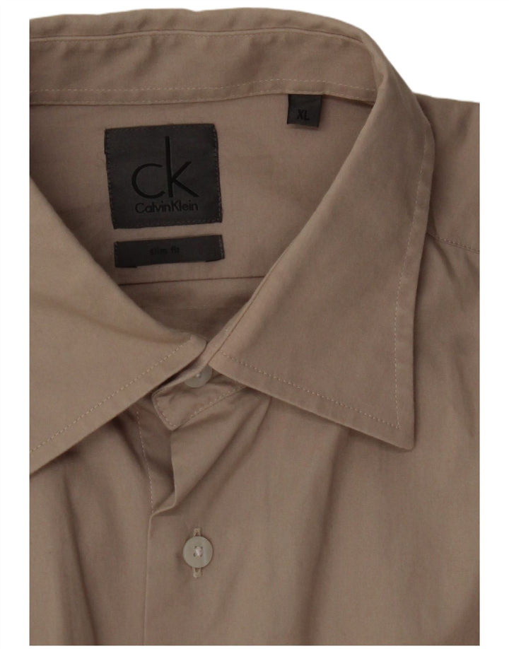 Koszula męska CALVIN KLEIN Slim Fit XL, beżowa