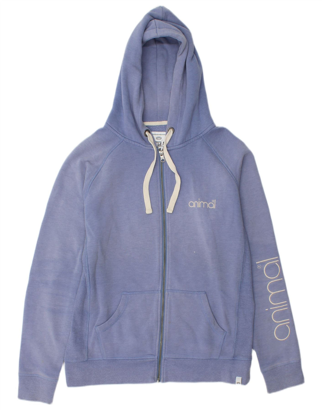 Damski sweter z kapturem i zamkiem błyskawicznym w kształcie zwierząt, UK 14, duży niebieski poliester