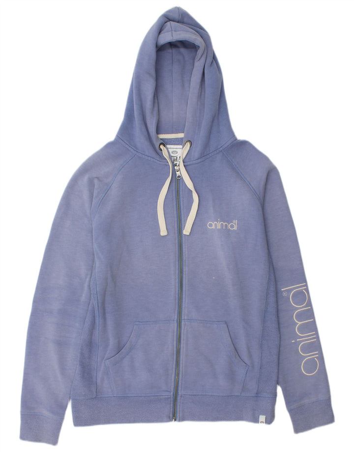 Damski sweter z kapturem i zamkiem błyskawicznym w kształcie zwierząt, UK 14, duży niebieski poliester