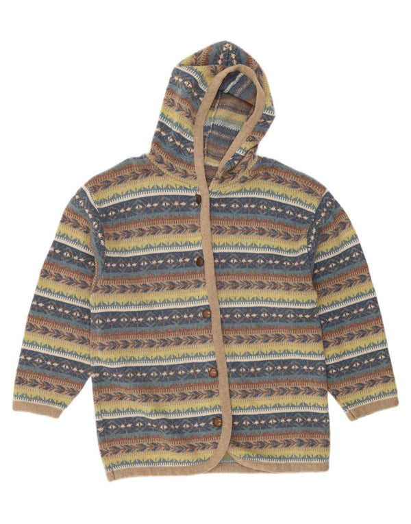 Vintage damski sweter z kapturem, UK 18 XL, wielokolorowe paski