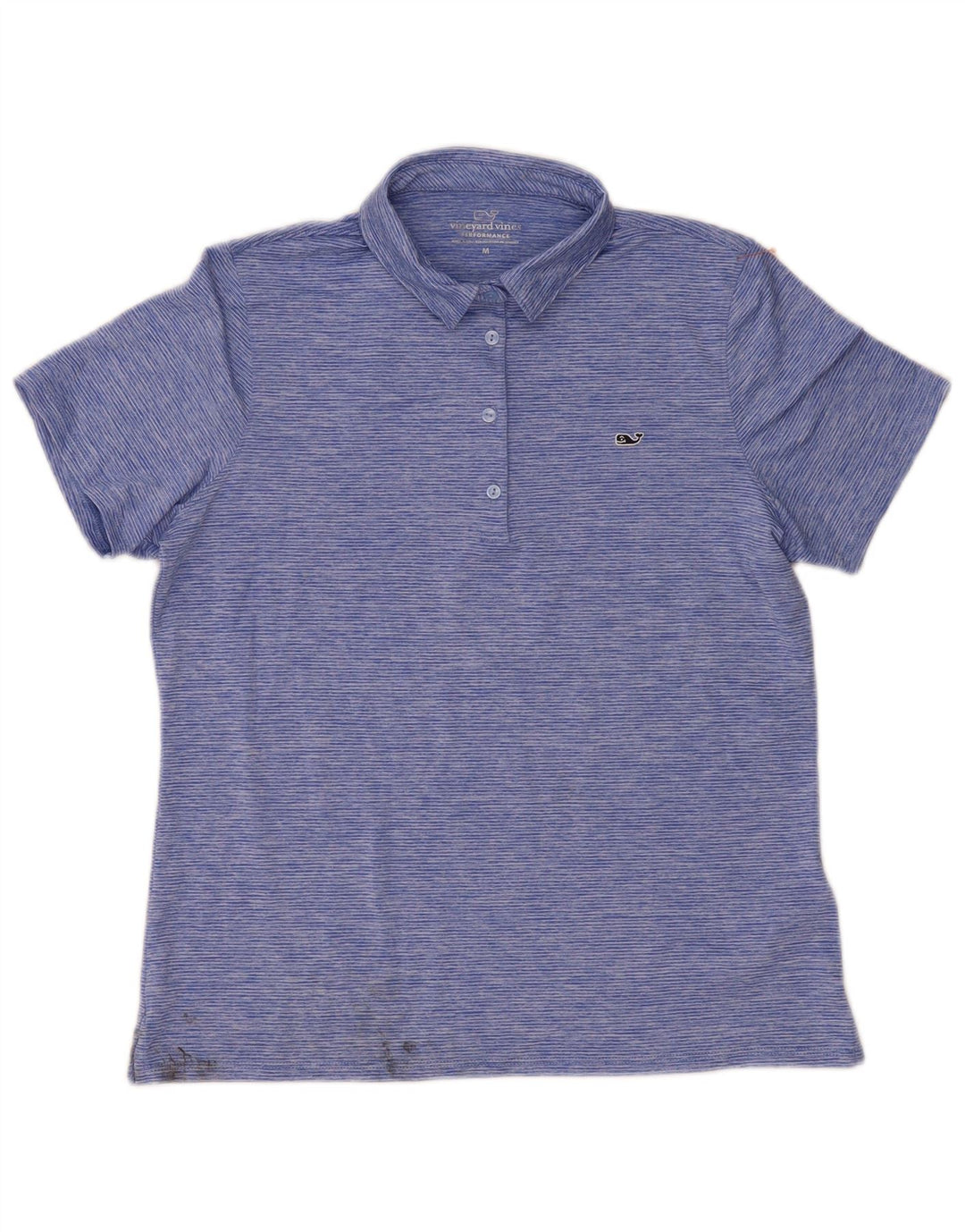 Damska koszulka polo Vineyard Vines UK 14, poliester w średnie niebieskie paski