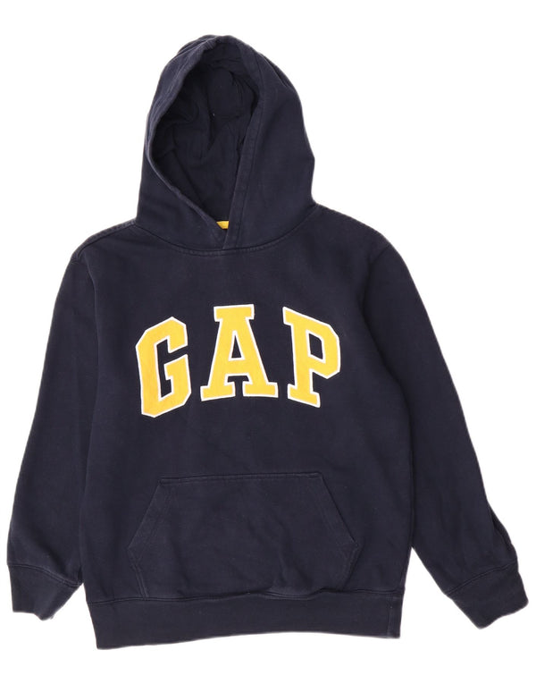 Chłopięcy sweter z kapturem Gap z grafiką, 13-14 lat, 2XL, granatowy, bawełniany