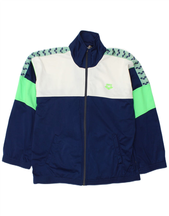 Męska kurtka dresowa ARENA Graphic, średnia granatowa, blok kolorów