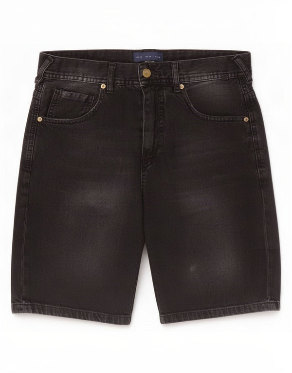 Zara Mens Denim Shorts EU 38 Small W30 Black Cotton