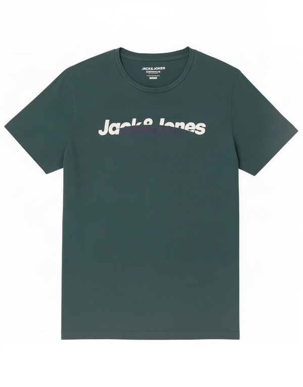 Męski T-shirt z grafiką Jack & Jones o regularnym kroju, średnio zielony, bawełniany