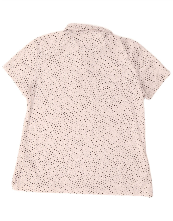 Damska koszulka polo Nike Dri Fit UK 16, duża, biała, poliestrowa w cętki
