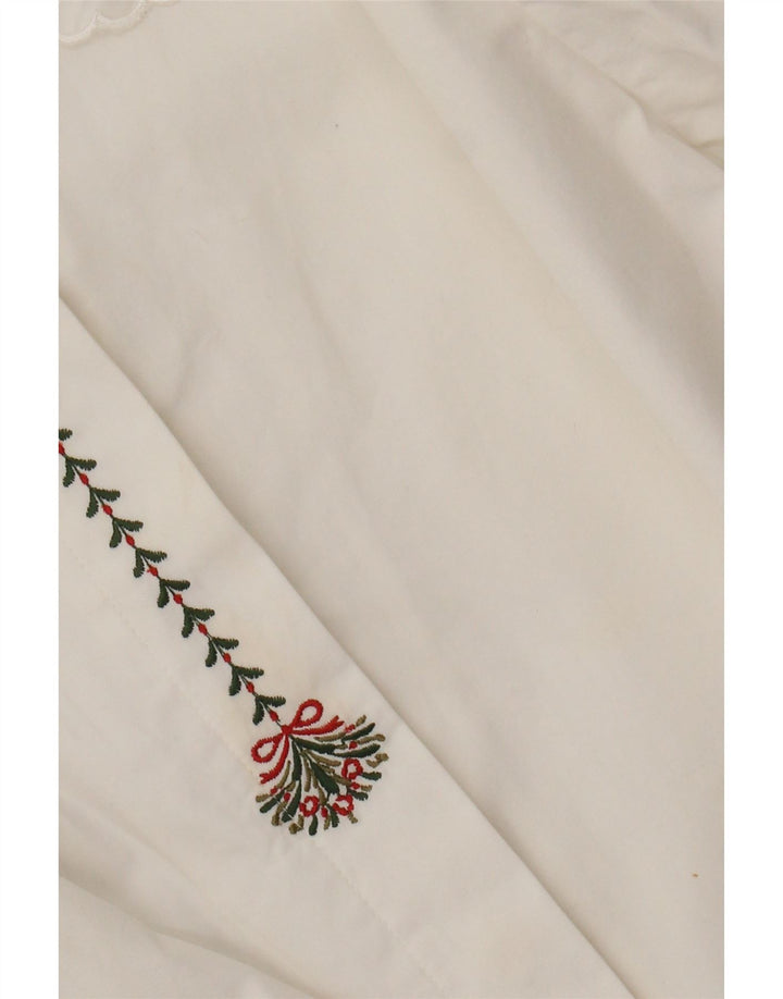 Damska bluzka koszulowa Benetton IT 44, średnia, złamanej bieli, bawełniana