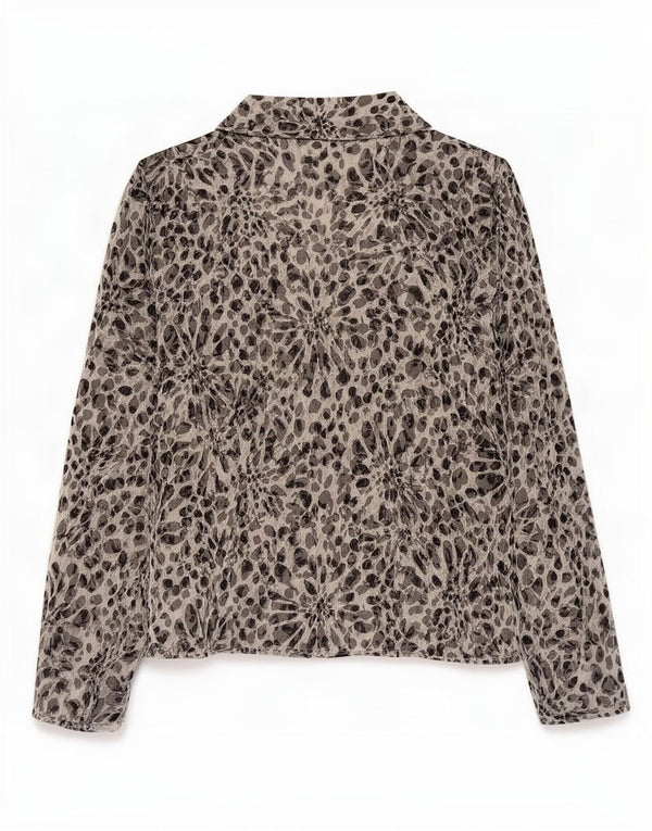 Damska bluzka koszulowa Marks & Spencer UK 18 XL, szara, w kwiaty