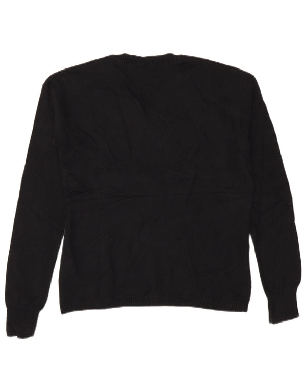 Sweter damski Ralph Lauren z dekoltem w kształcie litery V, UK 14, duży, czarny, bawełniany