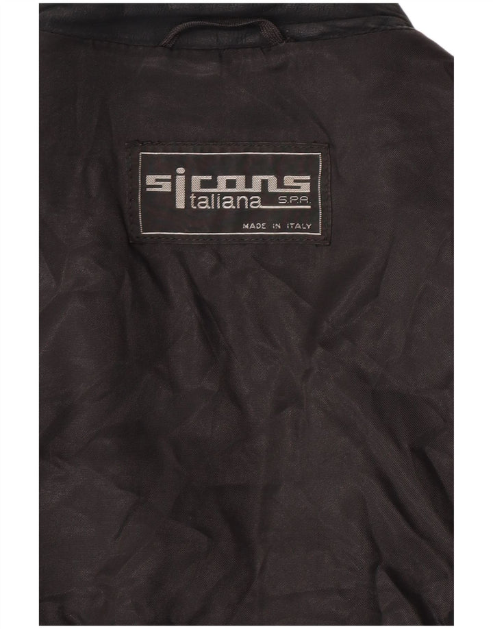 Vintage damska zamszowa kurtka UK 14, średnia czarna