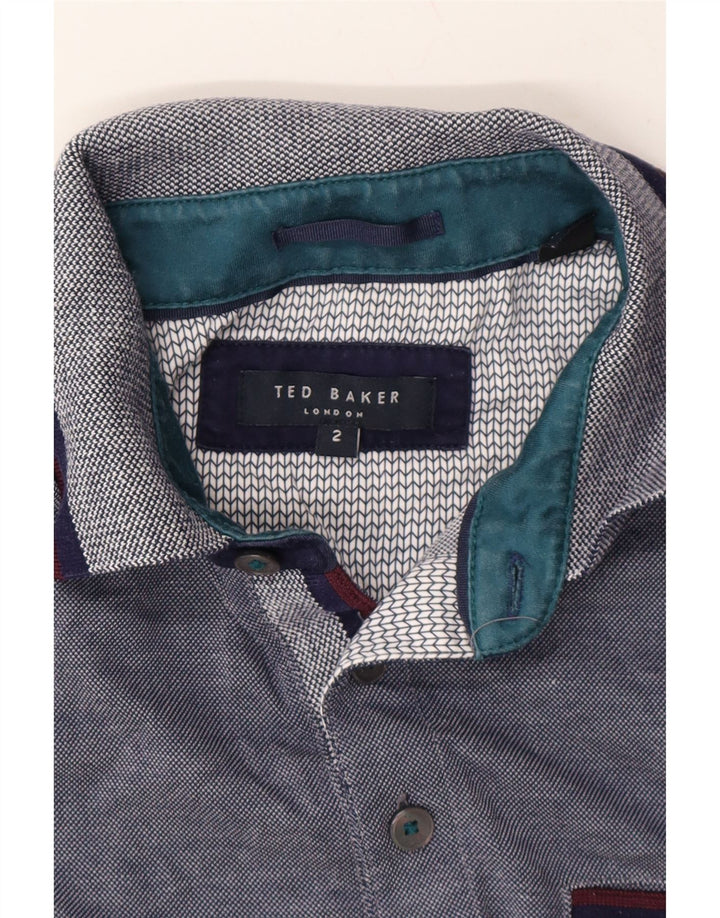TED BAKER Mens Polo Shirt Size 2 Small Navy Blue Modal Vintage Ted Baker and Second-Hand Ted Baker from Messina Hembry 