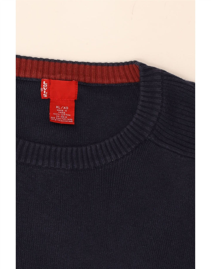 LEVI'S Mens Crew Neck Jumper Sweater XL Navy Blue Cotton Vintage Levi's and Second-Hand Levi's from Messina Hembry 