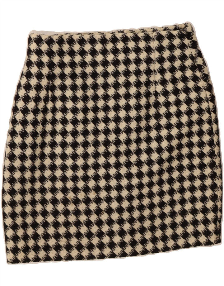 MARINA BABINI Womens Pencil Skirt IT 46 Large W30  Beige Houndstooth Vintage Marina Babini and Second-Hand Marina Babini from Messina Hembry 
