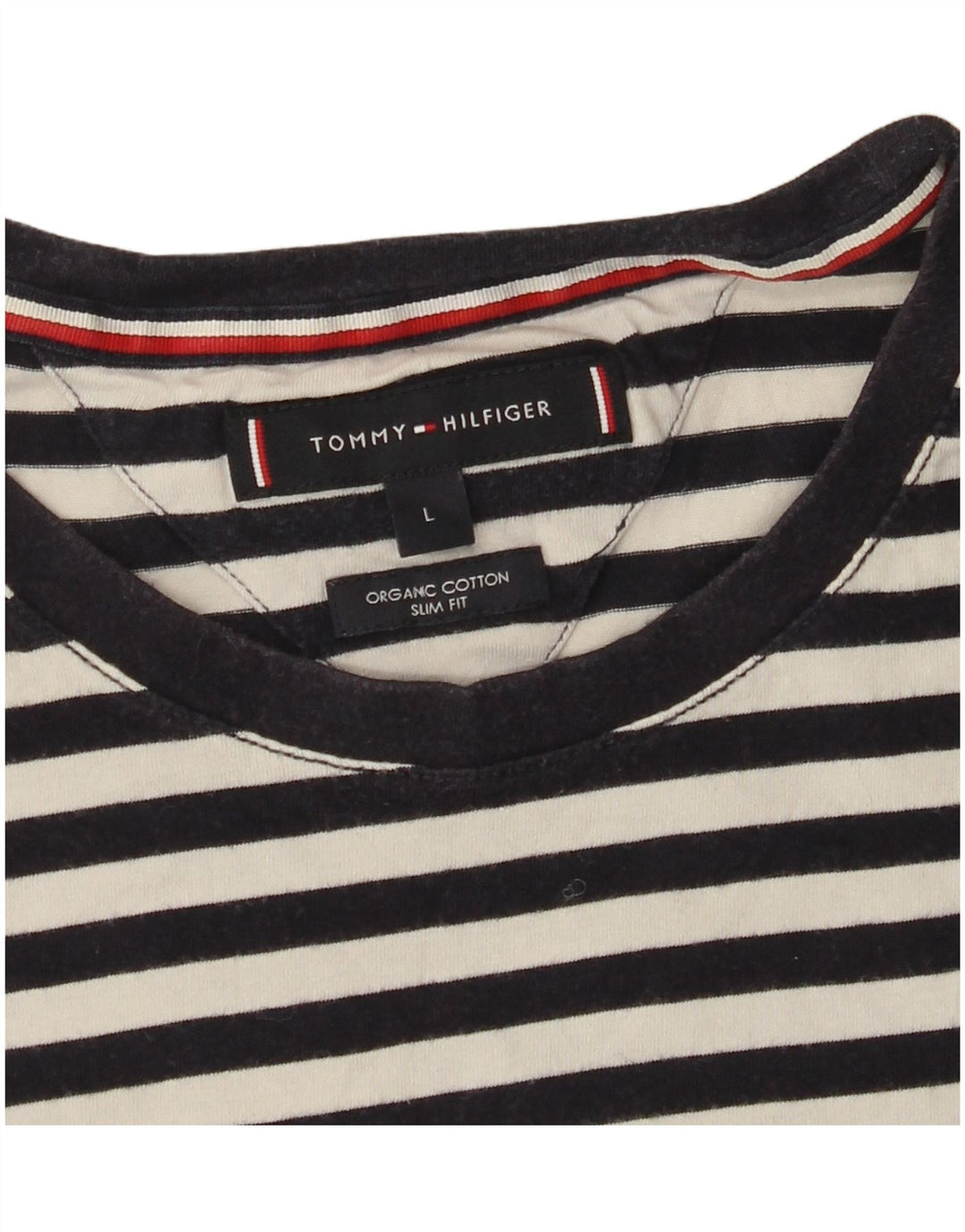T-shirt damski TOMMY HILFIGER Slim Fit Top UK 14, duże czarne paski