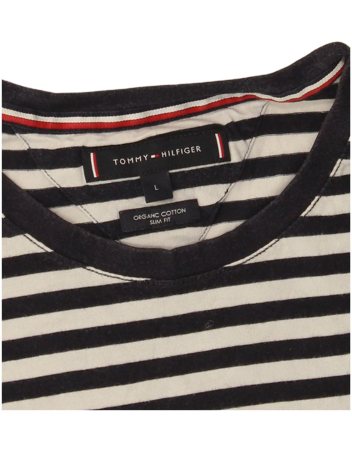 T-shirt damski TOMMY HILFIGER Slim Fit Top UK 14, duże czarne paski