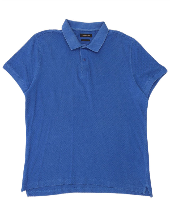 Męska koszulka polo Massimo Dutti, duża, niebieska, bawełniana