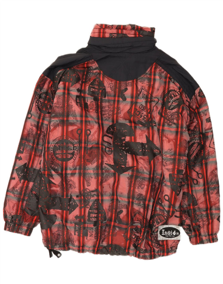 Męska kurtka Anorak w stylu vintage, luźny krój, UK 38, poliester w kolorze średniej czerwieni