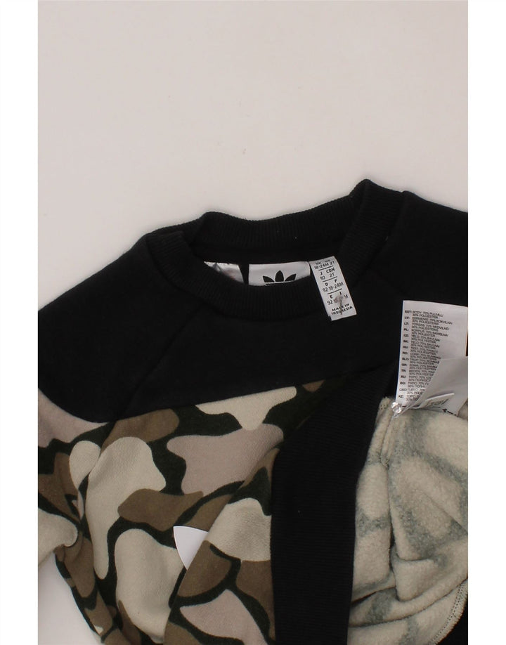 Bluza chłopięca ADIDAS z grafiką, 18-24 miesięcy, khaki, kamuflaż