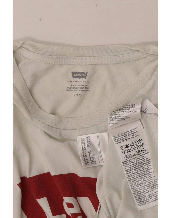 Męski T-shirt z grafiką Levi's, duży, biały, bawełniany