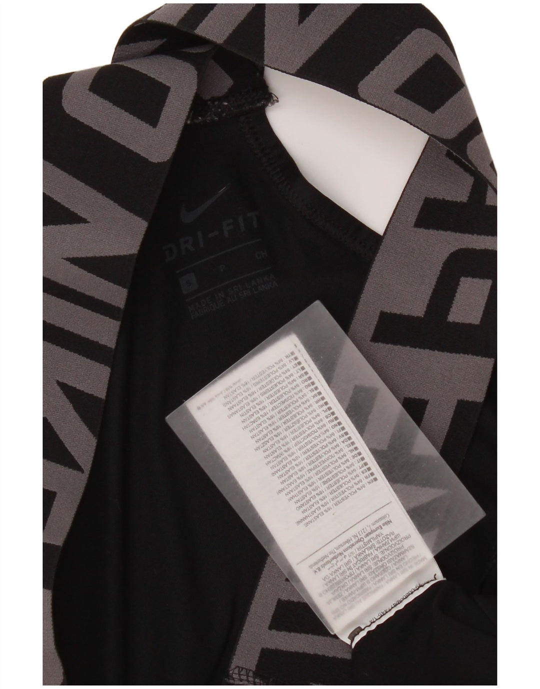 Damski stanik sportowy Nike Dri Fit Graphic, mały, czarny poliester