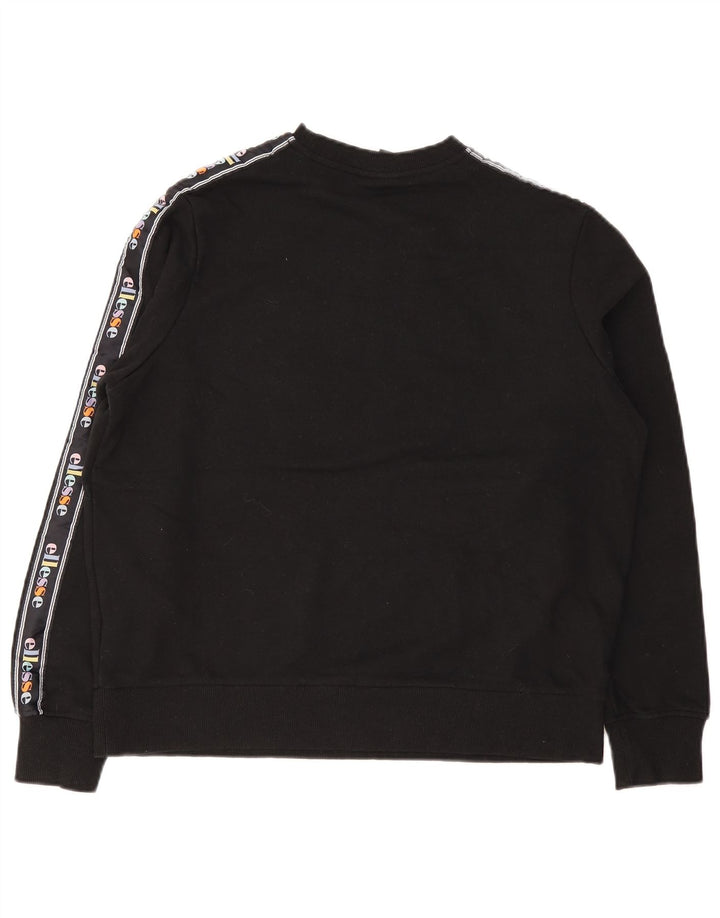 Damska bluza dresowa Ellesse z grafiką oversize, UK 10, mała, czarna bawełna