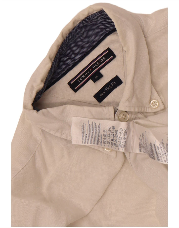 Męska koszula Tommy Hilfiger New York Fit, średnia biała bawełna