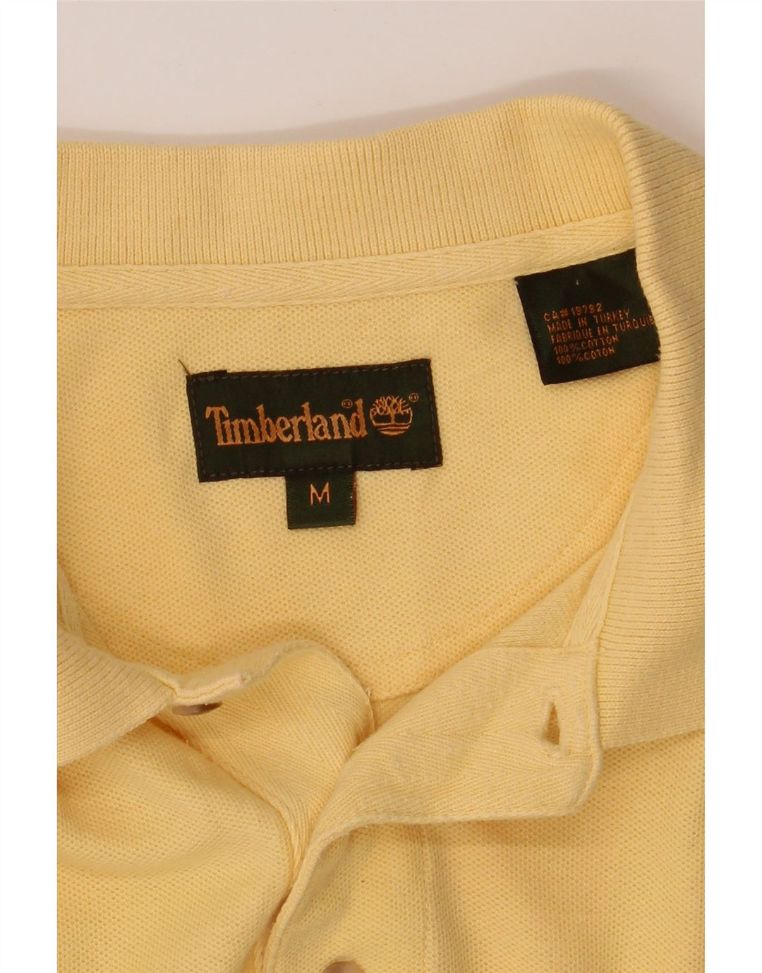 TIMBERLAND Mens Polo Shirt Medium Yellow Cotton Vintage Timberland and Second-Hand Timberland from Messina Hembry 