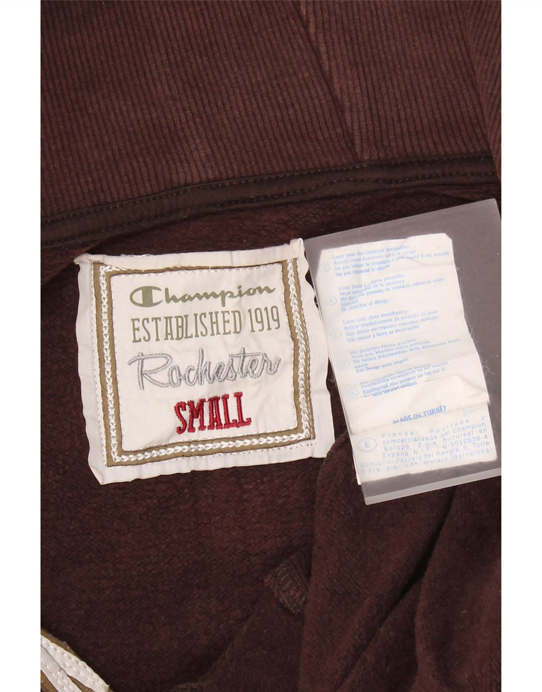 Sweter damski CHAMPION Rochester Oversize z kapturem i zamkiem błyskawicznym UK 10 Small Brown