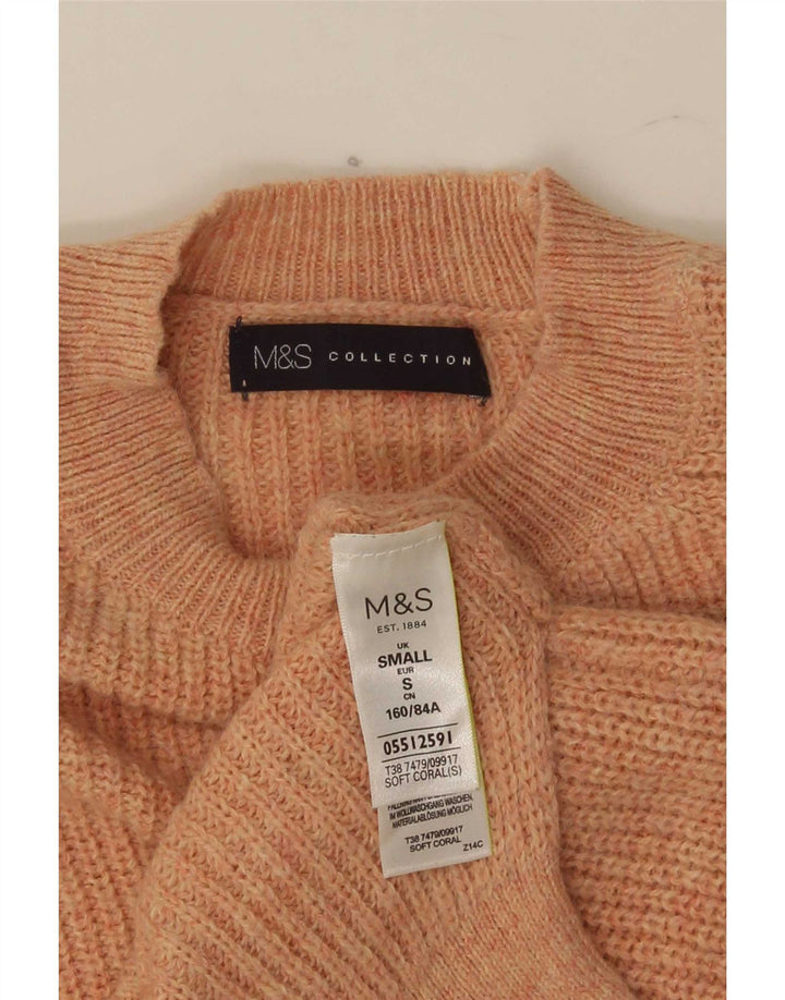 Marks & Spencer Damski sweter oversize z okrągłym dekoltem, UK 10, mały, różowy
