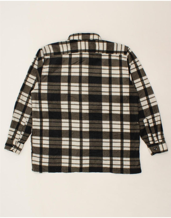 VINTAGE Mens Fleece Shirt XL Black Check Cotton Vintage Vintage and Second-Hand Vintage from Messina Hembry 