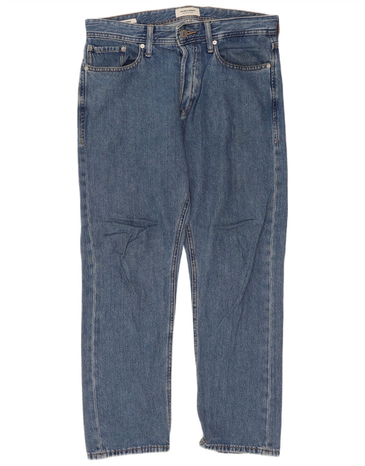 Męskie proste dżinsy Jack & Jones W30 L30 Niebieskie bawełniane