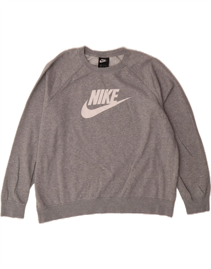 NIKE Womens Oversized Graphic Sweatshirt Jumper UK 18 XL Grey Cotton Vintage Nike and Second-Hand Nike from Messina Hembry 