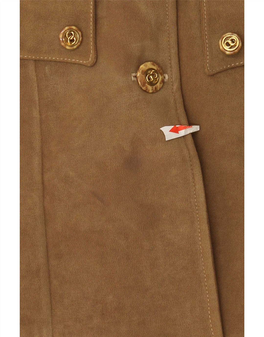 Vintage damska marynarka zapinana na 4 guziki UK 10 Small Khaki