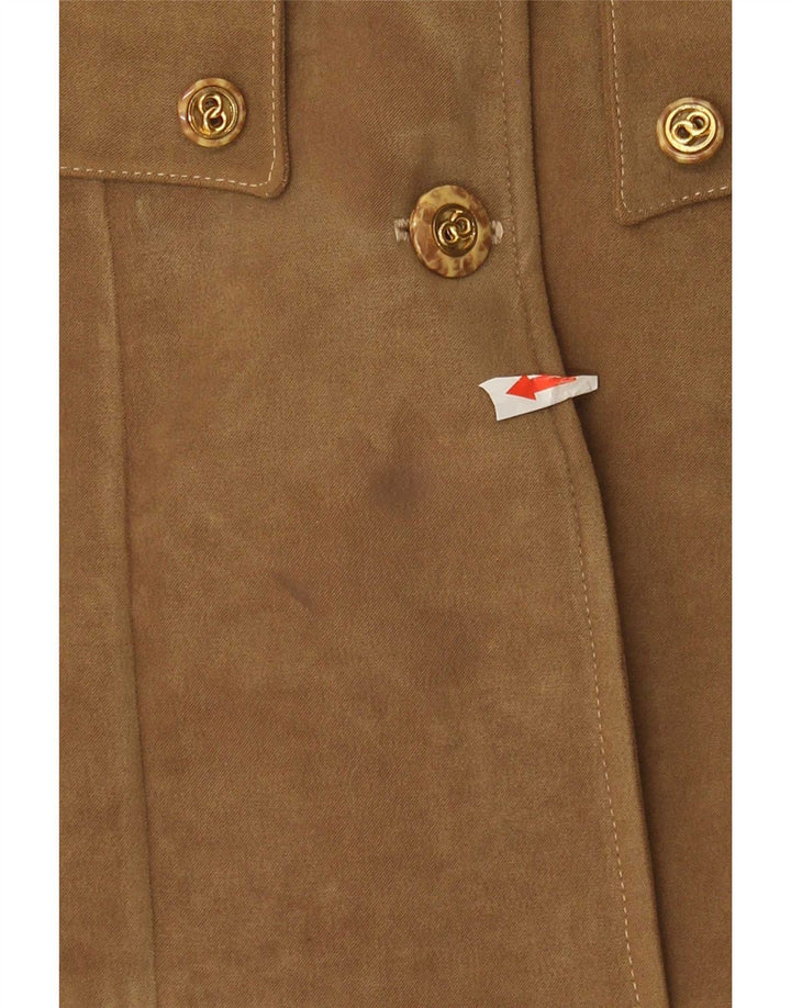 Vintage damska marynarka zapinana na 4 guziki UK 10 Small Khaki