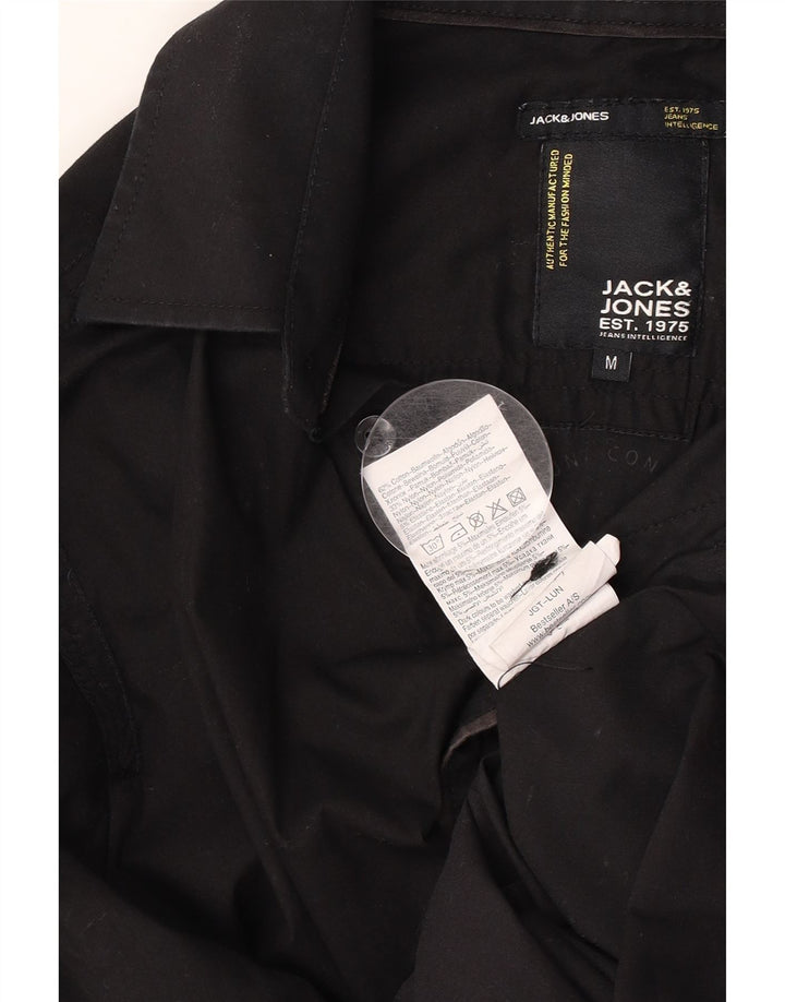 Koszula męska Jack & Jones, średnia czarna, bawełniana