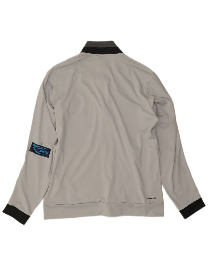Adidas Męska kurtka dresowa Climacool Graphic, duża, szara, z blokami kolorów
