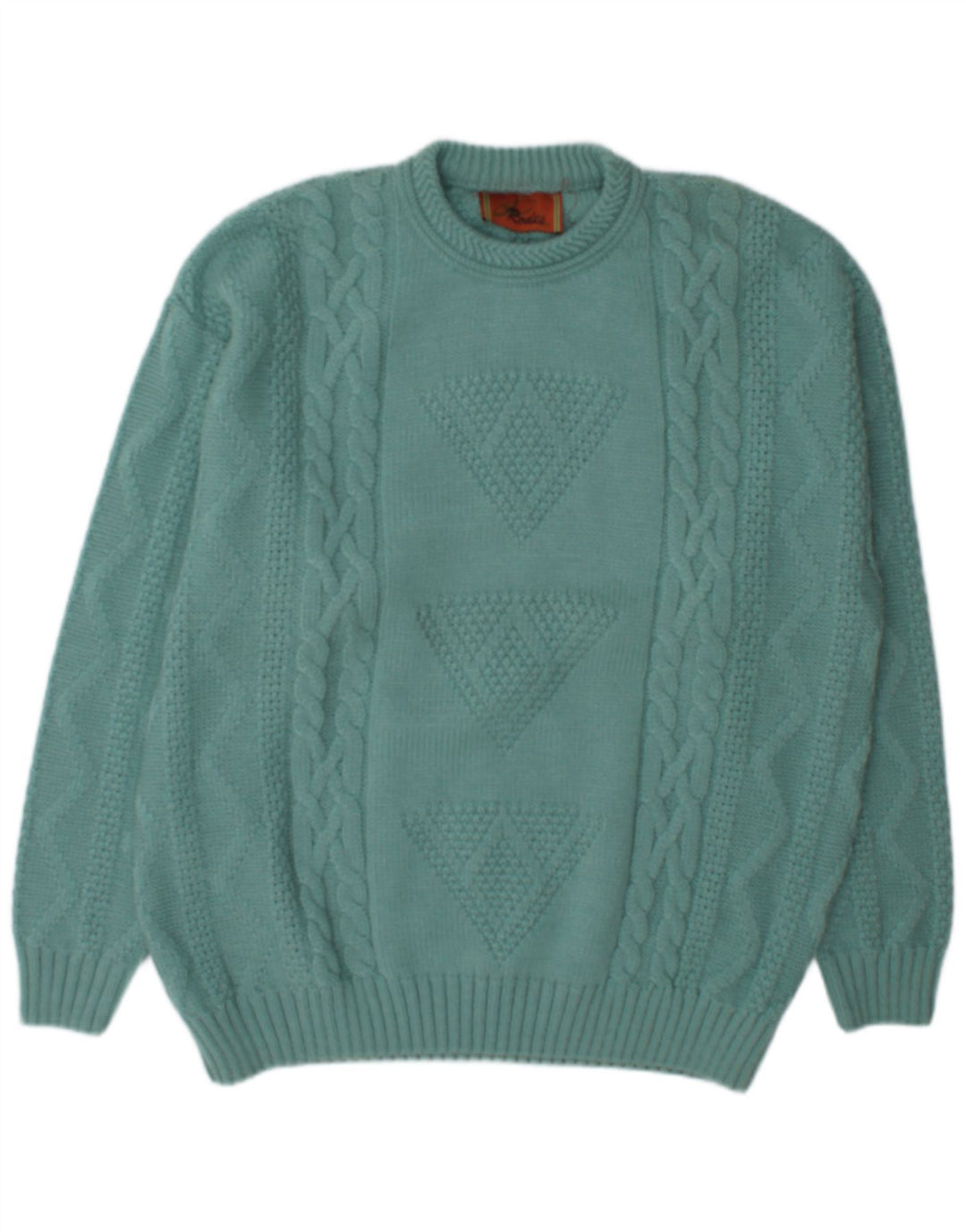 Męski sweter Rodes z okrągłym dekoltem XL, zielona wełna