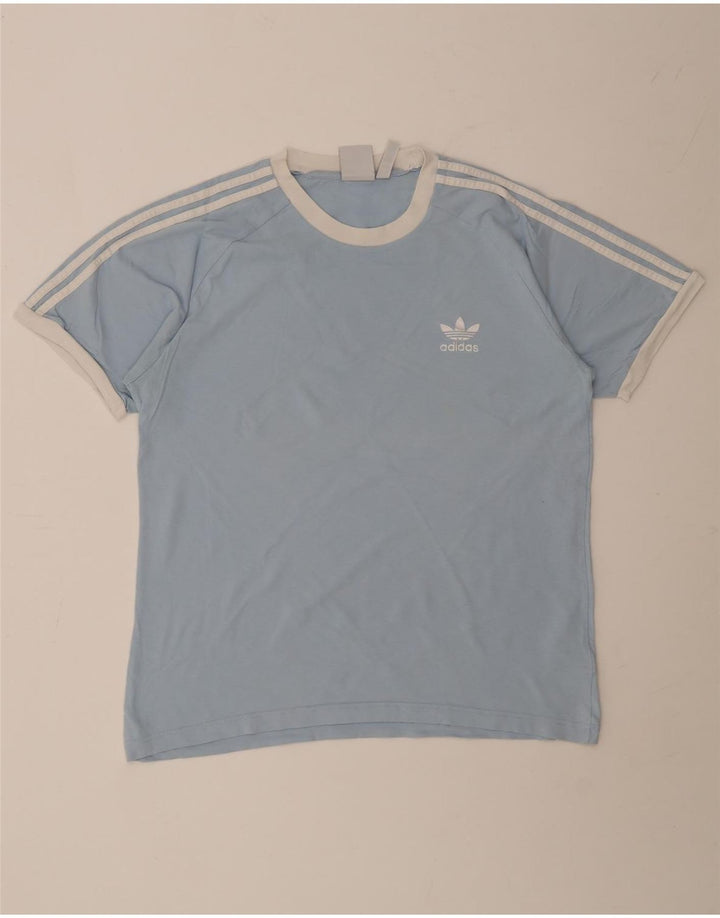 Adidas Męski T-shirt Top Duży Niebieski Bawełniany