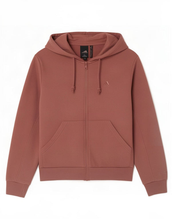 Damski sweter z kapturem i zamkiem błyskawicznym Adidas UK 16/18, duży, różowy, bawełniany