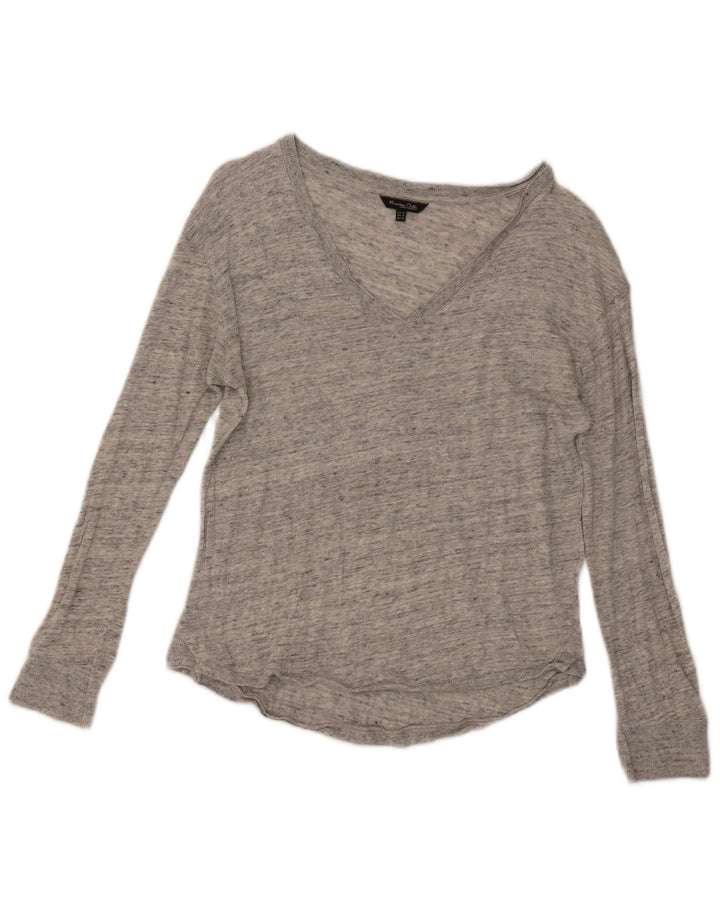 Damski top Massimo Dutti z długim rękawem UK 12, średnioszary, nakrapiany