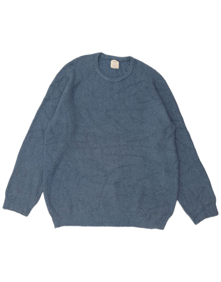 Marks & Spencer Męski sweter z okrągłym dekoltem 2XL Niebieski poliamid